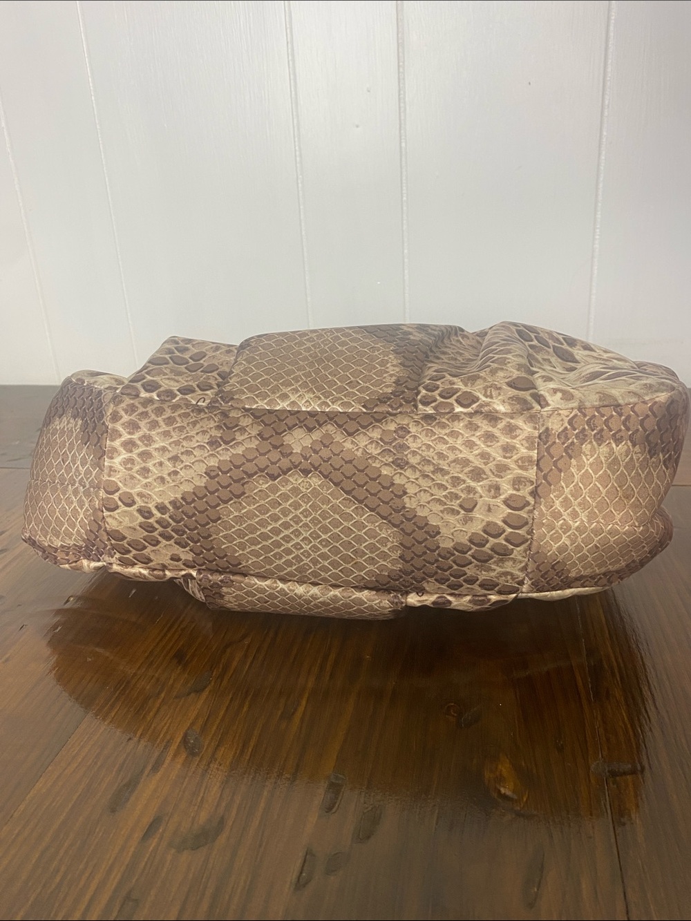 COACH 19843 Madison Maggie Tan Cream Python Snake Print Sateen Fabric Hobo Bag - Picture 5 of 11